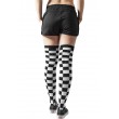 Ladies Skater  Black / White Checkerboard Over-knee Socks